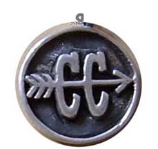 Cross Country Oxidized Round Charm - Click Image to Close